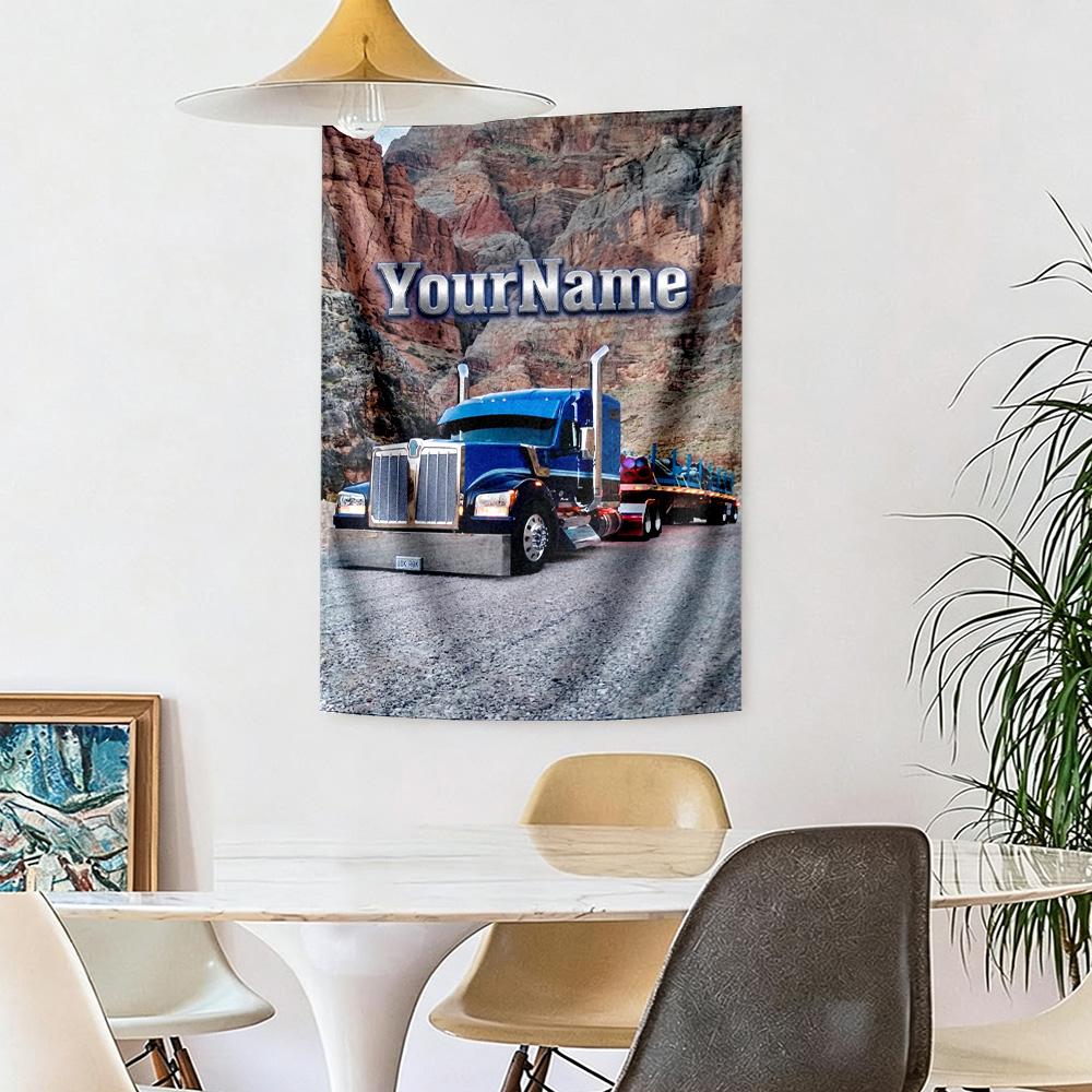 Kw Heavy Trucks Custom Your Name Wall Decor Tapestry Art For Pet Memorial Birthdaywedding Party Backdrop Family Gift