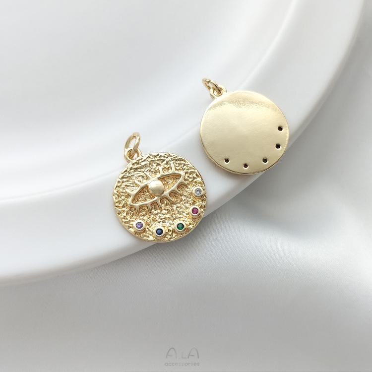 

Підвіска-шарм з цирконієм у формі зірки та місяця з позолотою 14 карат