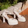 2025 Spring and Summer New Mary Jane High Heels Wedding Shoes Waterproof Table Sexy High Heels Small Sandals