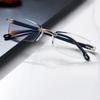 New Frameless Border Blue Reading Glasses Stall Glasses Men's Integrated Ultra-light Farsighted Glasses
