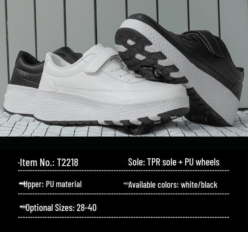 Çocuklar ve Yetişkinler İçin Çift Tekerlekli Paten Ayakkabıları - Şarj Edilebilir ve Evrensel Uyum