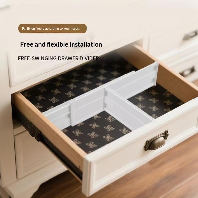 5Pcs Adjustable Expandable Plastic Drawer Divider Set No Drill For Deep Shallow Drawers Underwear Kitchen Storage