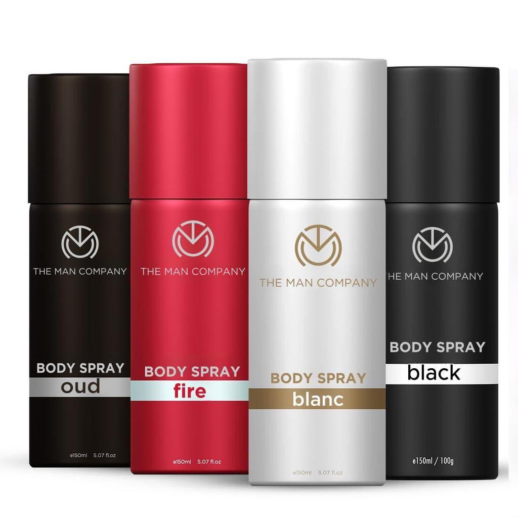 The Man Company Deodorant für Männer Geschenkset | 4er-Pack Körper-Sprays (Je 150 ml) |