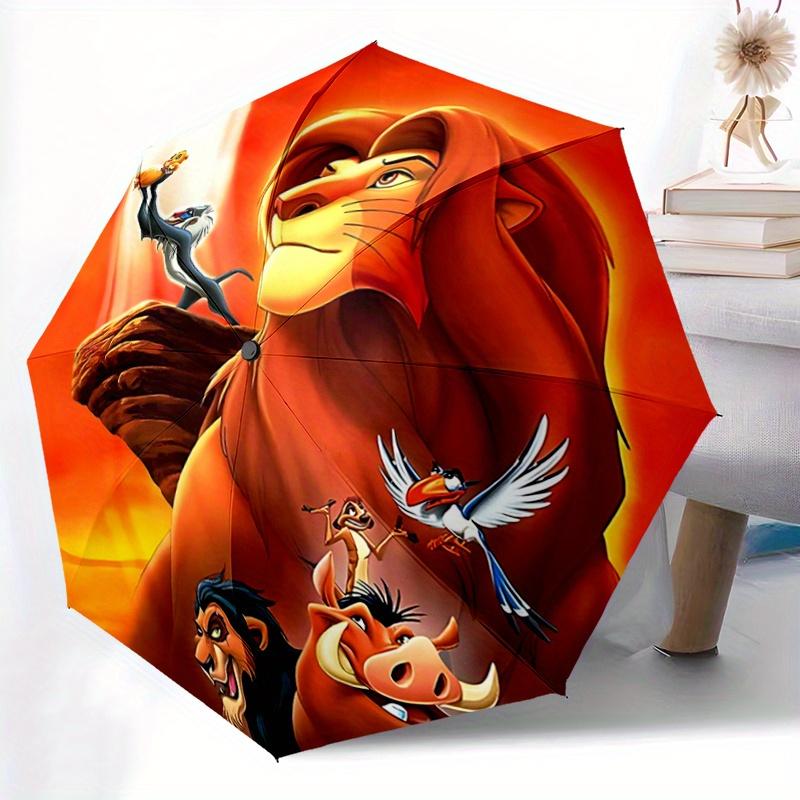 1pc The Lion King Fully Automatic Folding Portable Umbrella, 8 Steel Frames, Three-Fold Design, Suitable for All Seasons, Suitable for Outdo