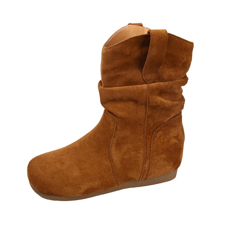 2025 Women's Fashion Suede Boots Outdoor Casual Flat Boots Comfortable Soft Bottom Short Ankle Boot Luxury Slip On Lady Shoes