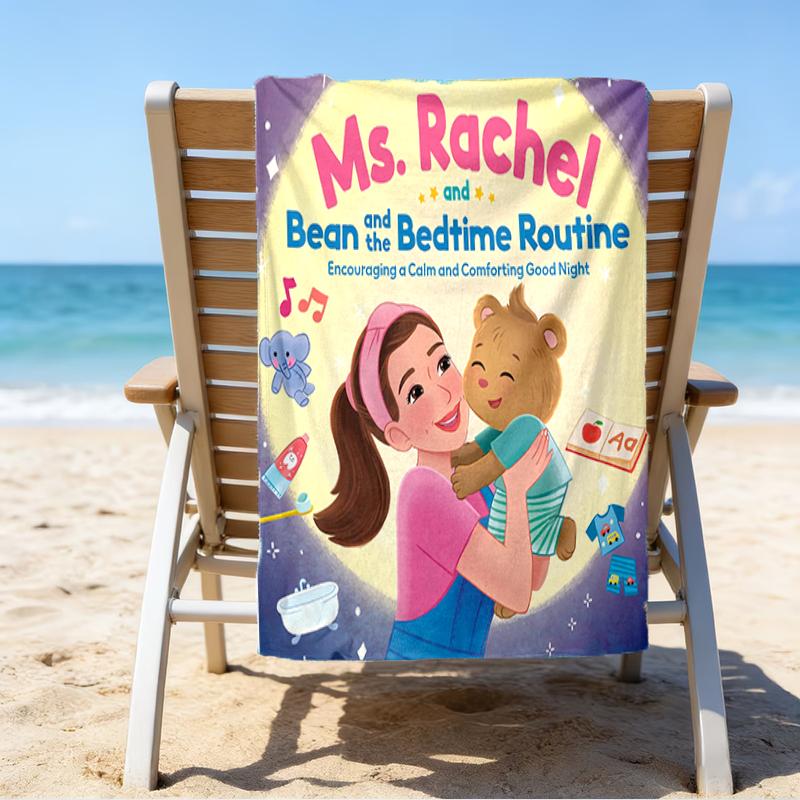 Proof Beach Towel with a Ms. Rachel Pattern - Soft,absorbent,quick-drying,machine Washable - Perfect for Swimming,camping,bathing