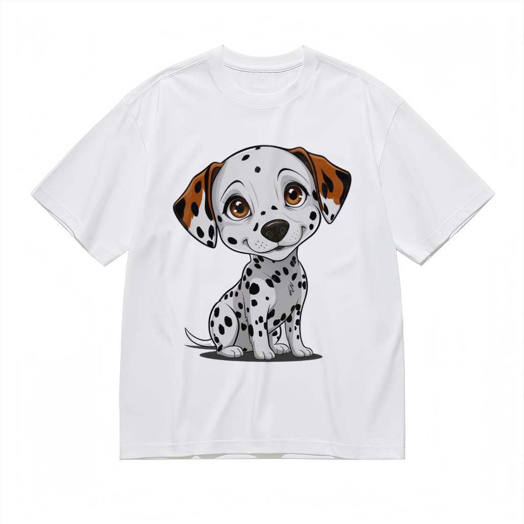 Women's Comfortable Fashion Classic T-Shirt Mens Womens Tees Top Cute Dalmatian Dog Design Cotton Tee
