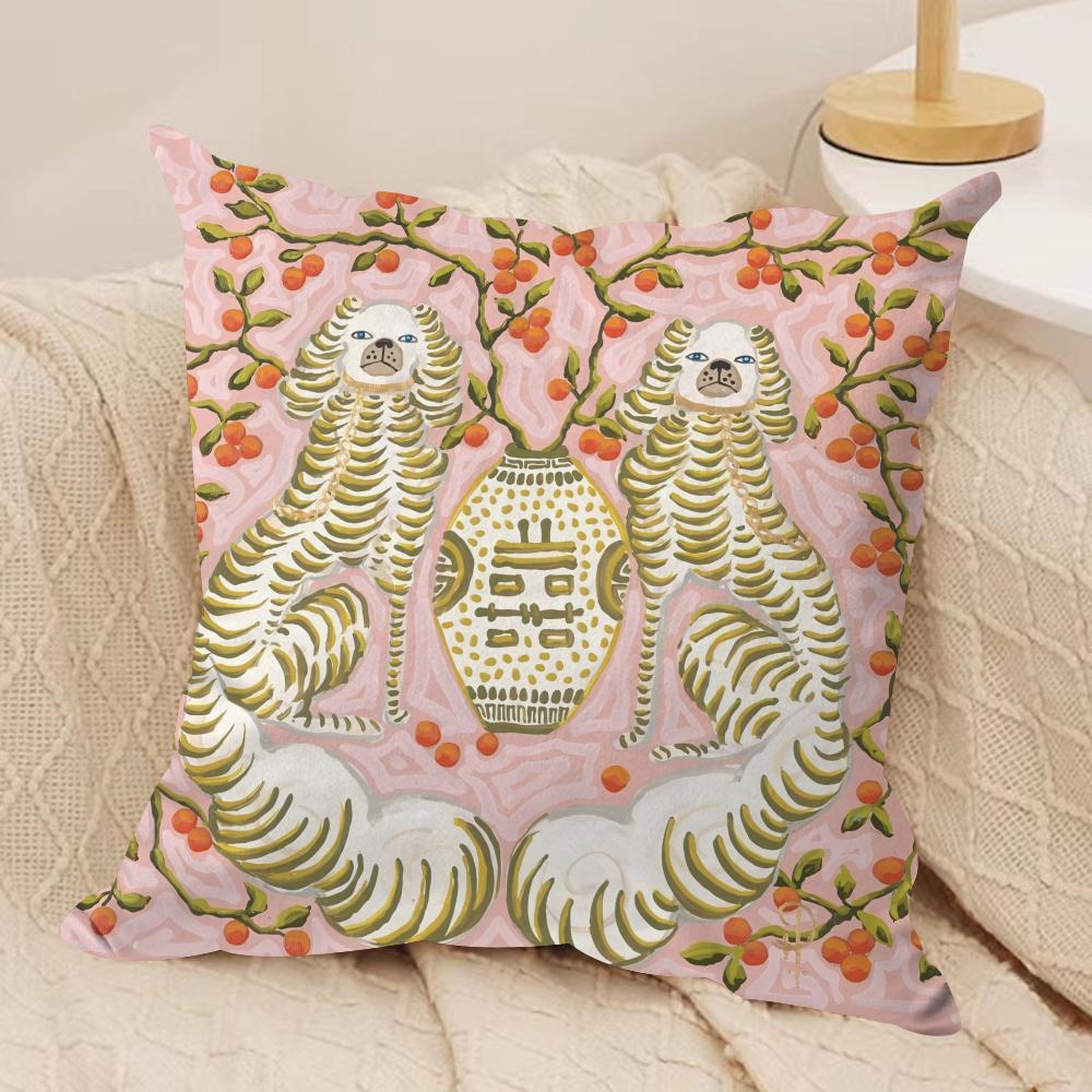 Art PPaige Gemmel Monkey Cushion Cover Silky Short Plush Invisible Zipper Dustproof Sofa Pillow Case for Home Decor