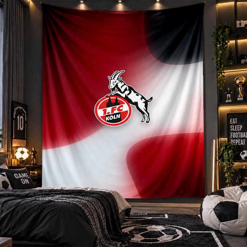 Wall Hanging Tapestry FC Köln Print Cloth for Living Room Bedroom Home Decor