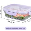 ZISIZ 2-Compartment Rectangular Glass Food Container Set