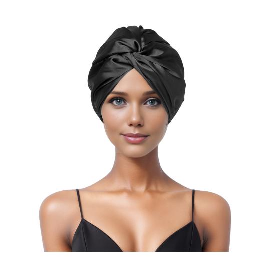 Schlafhut Doppellagig Verstellbare Passform Frizzfreier Haarschutz Bequeme Elastische Passform Nachtmütze Haarpflege