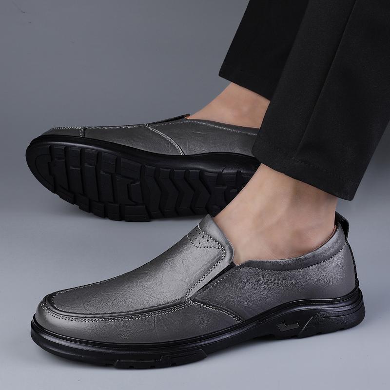 Men's Casual Shoes Genuine Retro Outdoor Flats Handmade Sewing Shoe Leisure Party Cow Leather Shoes