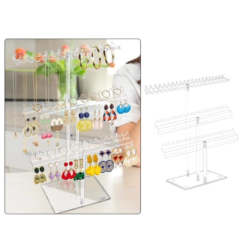 Multi Level Acrylic Jewelry Stand Earrings Accessories Holder Display Shelf for Necklaces Bracelets Jewellery Holder