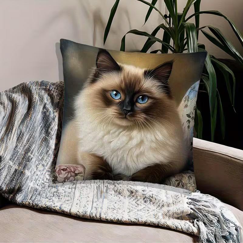 Cute animals print pillowcase: 2D flat printing, non-real embroidery, night sofa  night sofa cushion