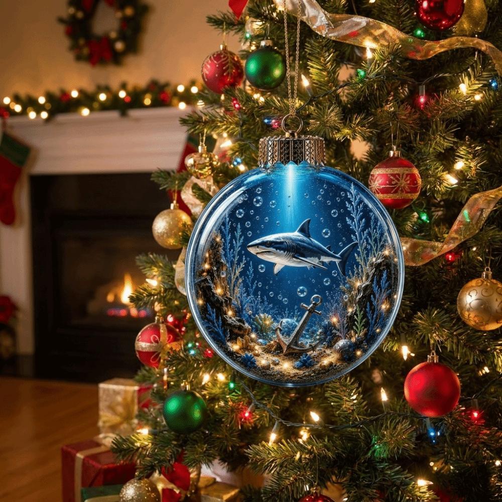 Marine Animals Luminous Crystal Ball Pendant Acrylic Christmas Ball Ornament  Party Decoration