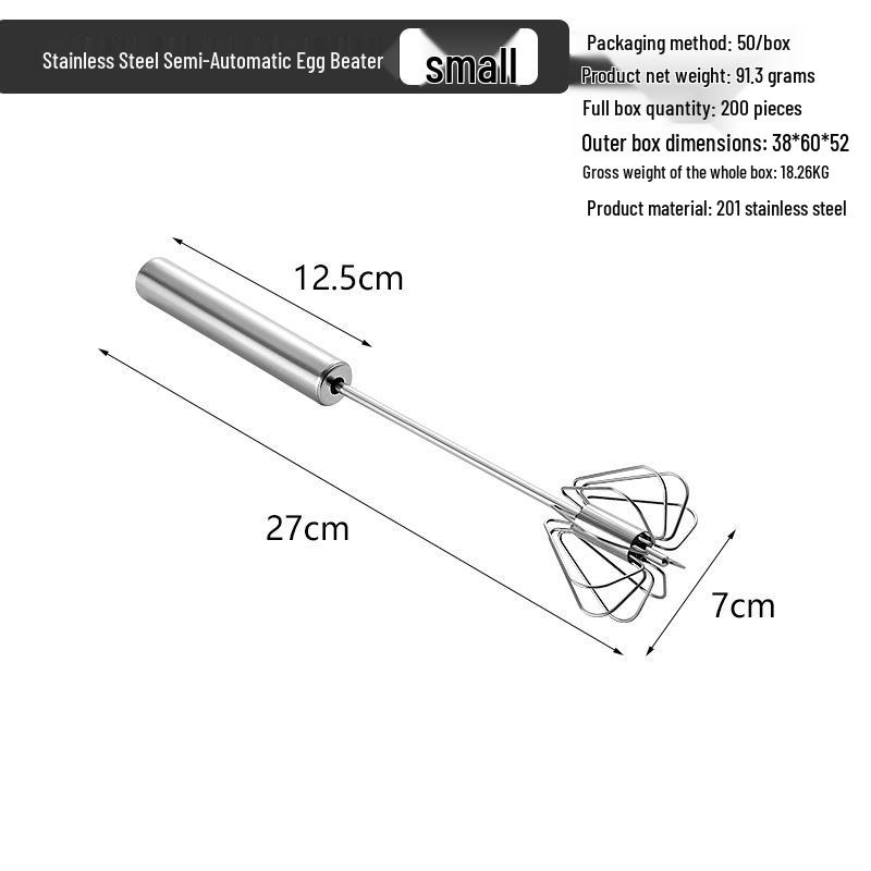 Stainless Steel Semi-Automatic Hand-Press Egg Beater Mixer