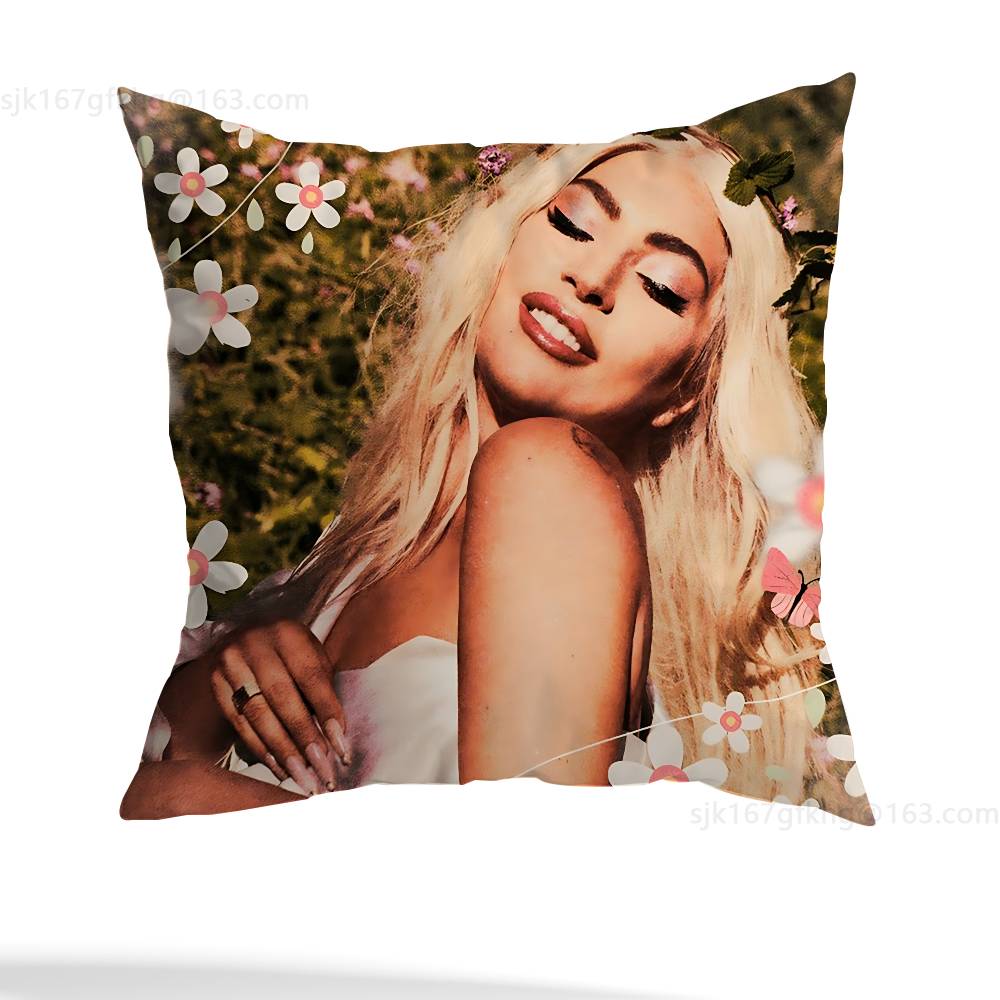 Singer L-Lady Gaga Pillow Case Anti-dustmite Pillowcase Invisible zipper silky short plush Sofa cushion cover