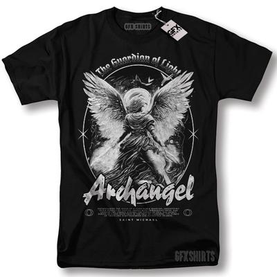 Camiseta con Diseño Gráfico Cristiano Católico de la Oración a San Miguel Arcángel