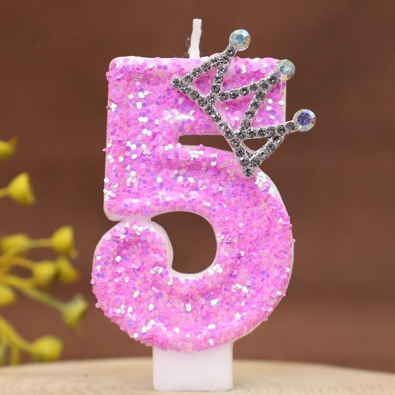 Diamond Number Candle Crown Creative Decoration Birthday Cake Candle Creative Handmade Diy