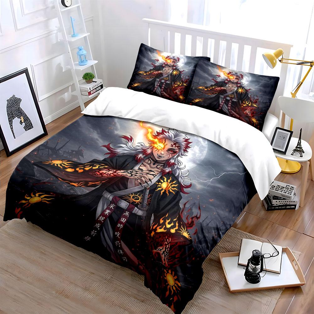 "Anime Costume Set Decoration" Bedding Set with 1 Duvet Cover 2 Pillowcases Single Double King Queen Gift