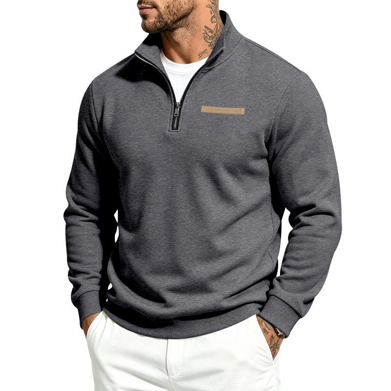 Men's Fleece Zip Up Sweatshirt Stand Collar Heavyweight Outdoor Casual Jacket