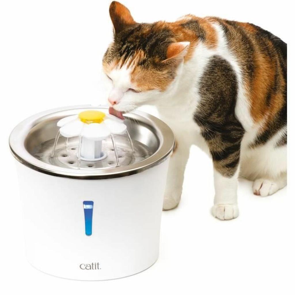 Pet Water Fountain Catit White Plastic/Stainless steel