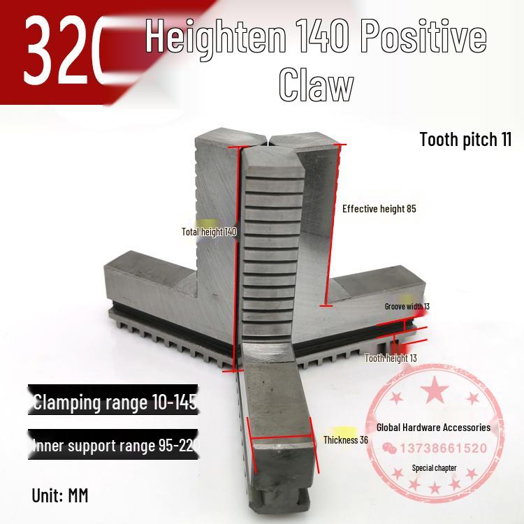 250mm & 500mm Extended Three-Jaw Chuck with Adjustable Jaws