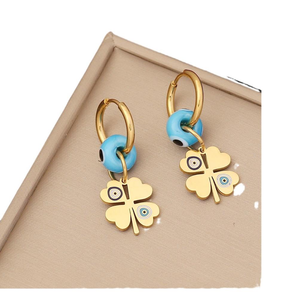 New Cross-border Jewelry Fashion Flower Stainless Steel Pendant Unique Eye Necklace Minimalist Clavicle Chain