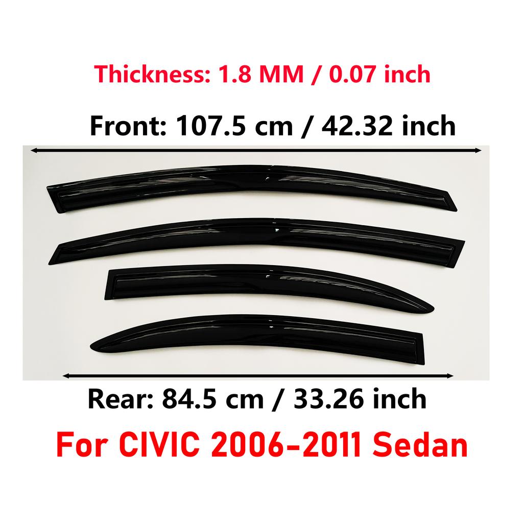 4 Pcs of the Latest Model Car Window Sunshade for Civic 2006-2011, Window Visor Rain Guards Window Visors Window Rain Guards