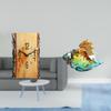 Elegant Simulated Tree Stump Wall Clock with Glass Conch Figurine Sea Animal Art Decor for Home