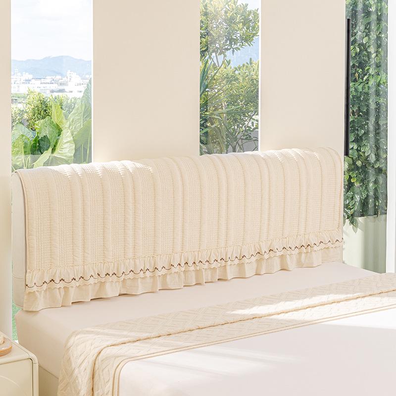 New Style All-Season Cotton-Linen Bedside Skirt Cover - Non-Slip, Luxurious & Light