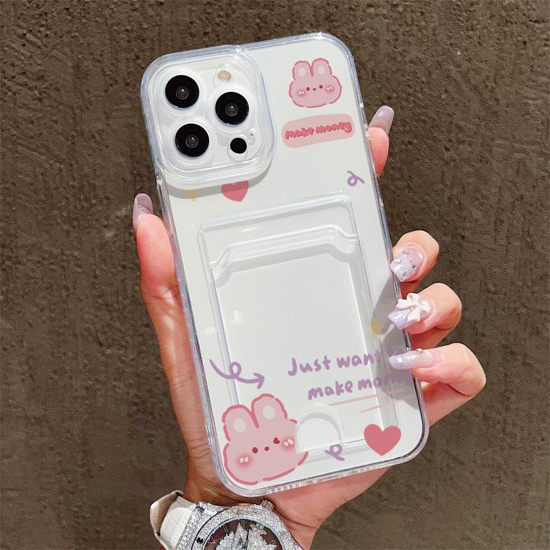 

Силиконовый чехол-карман для карт для iPhone 17 16 15 13 11 Xiaomi Redmi A5 A3 A1 Samsung S25 S24 S23 S22 S21 FE Прозрачный бампер для телефона Samsung S24 Ultra