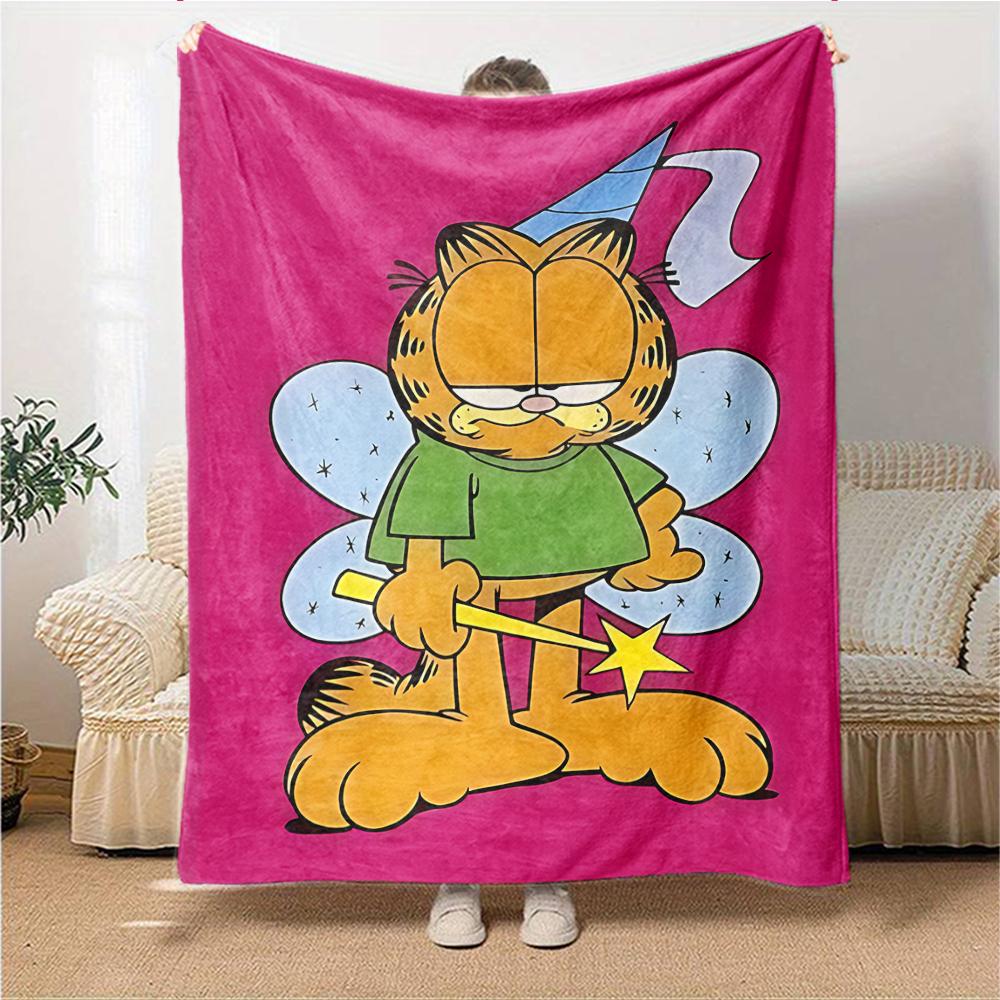 1Pc Garfield'S Hug Adventure Blanket For Couch Bed Plush Cozy Fuzzy Blanket Super Soft Warm Blankets For Fall And Winter 091873