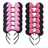 12 Stück Mausohren Stirnband Mädchen Festival Stirnbänder Schwarze Pailletten Schleife Haarband Kinder Geburtstagsfeier Haarschmuck Geschenk