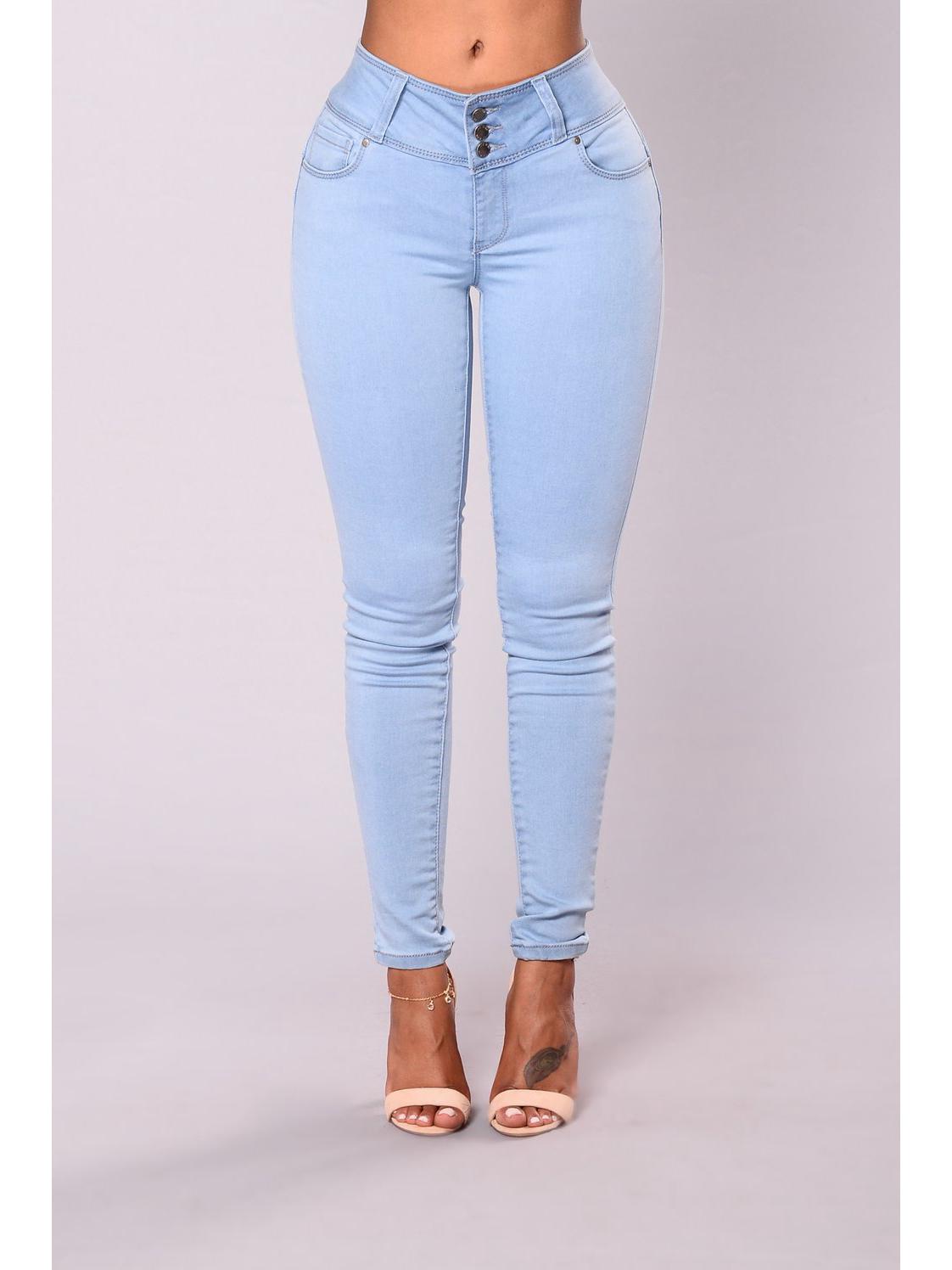 

Women s Mid-Waist Wide-Leg Denim Jeans - New Autumn Urban Style Button-Up Design Medium светло-синий