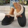 Autumn and Winter New Round Head Bow Cover Foot Wool Cotton Shoes Women's Cross-border Warm and Velvet Short Snow Boots