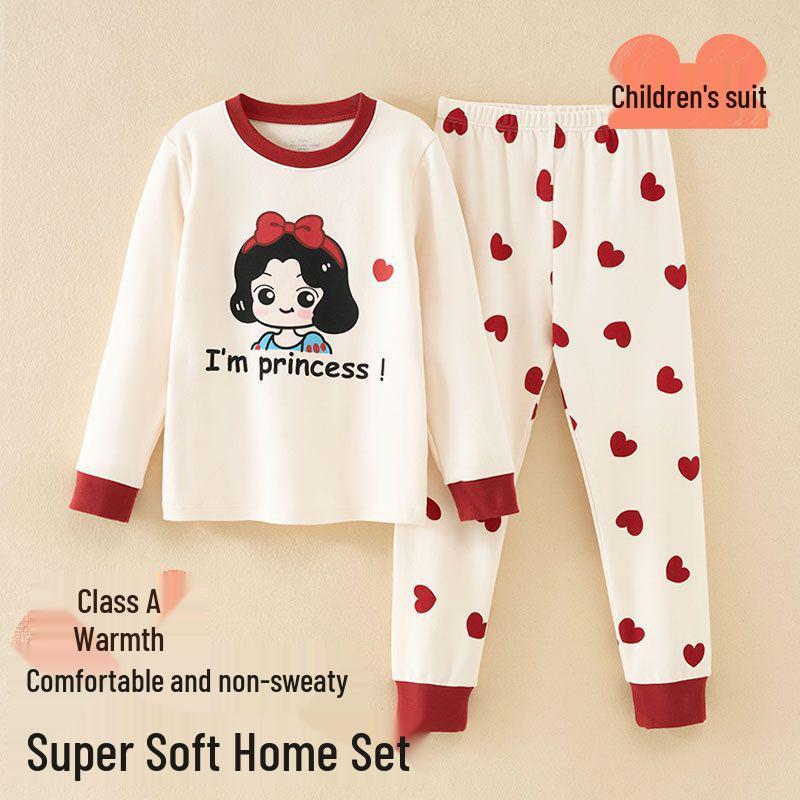 Baby Girl Winter Pajama Set - Warm Printed Long Johns for Toddlers & Kids