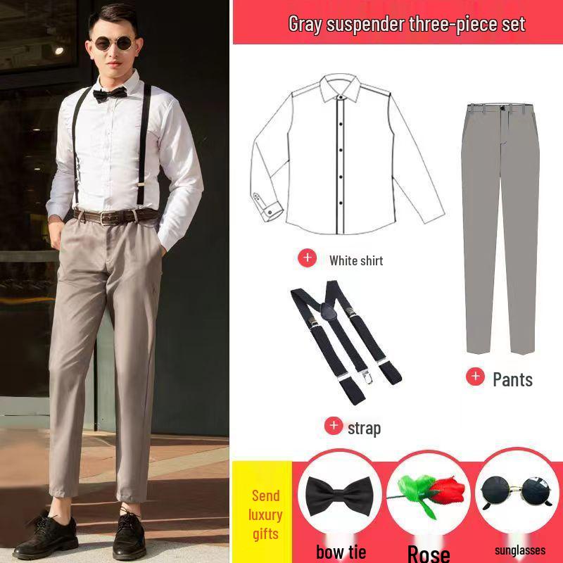 Westlicher Trauzeugen-Westenanzug: Dreiteiliges Set mit Hemd und Anzug, perfekt für Herbst-/Winterhochzeiten.