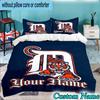 Custom Name 3PCS Detroit Tigers Emblem Bedding Set,Including  Duvet Cover And 2pcs Pillowcases Perfect for Bedroom,Dormitory,Fan Christmas Gift