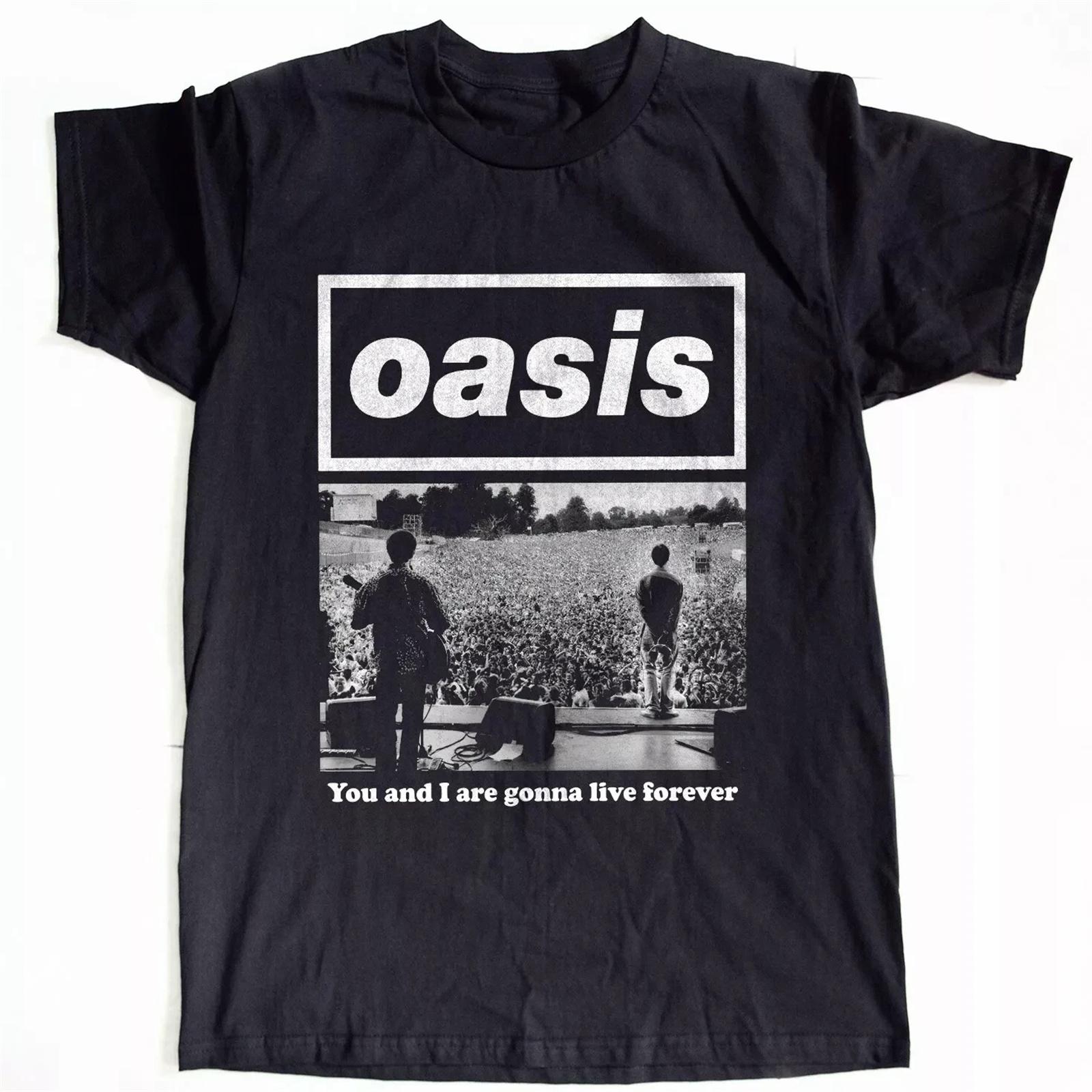 Футболка Oasis Tour Лиам Ноэл Галлахер Принт Хлопковая футболка Хип-Хоп Уличный стиль Унисекс футболка Модная Повседневная футболка Харадзюку S