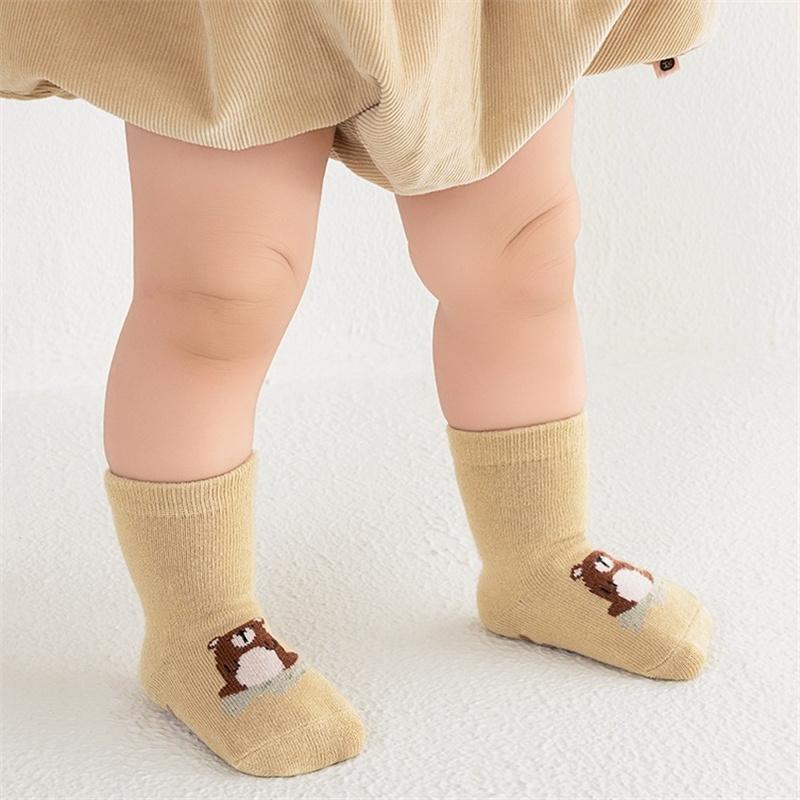 0-5Years Children's Non-Slip Cotton Boys Girls Socks Soft Breathable Cartoon Rubber Floor Socks Newborn Toddler Baby Sock Autumn
