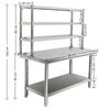 Multifunctional Stainless Steel Table For Home Use, With Adjustable Legs, Available In Multiple Sizes.