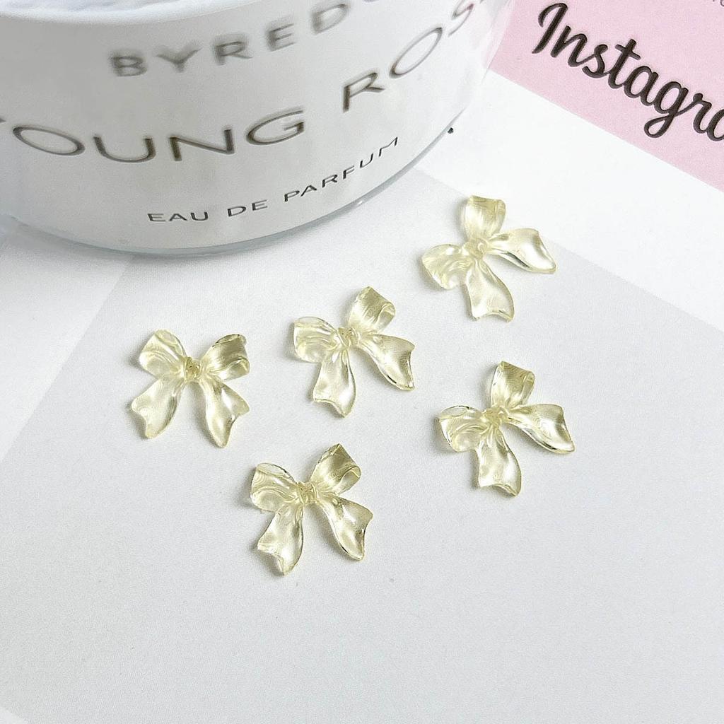 Jelly Color Ice Transparent Bowknot Nail Art Accessories Resin 3D Small Bow Versatile Ins Wearable Nail Decorations