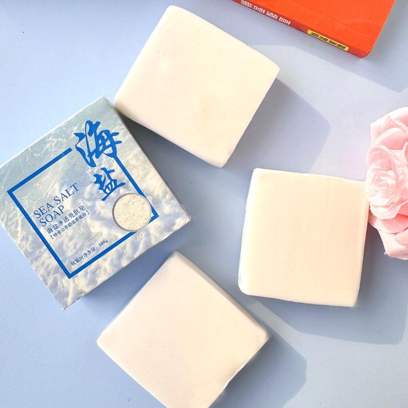 

Natural Handmade Sea Salt Goat Milk Soap Whitening Essential Oil Soap Fang Haiyan
