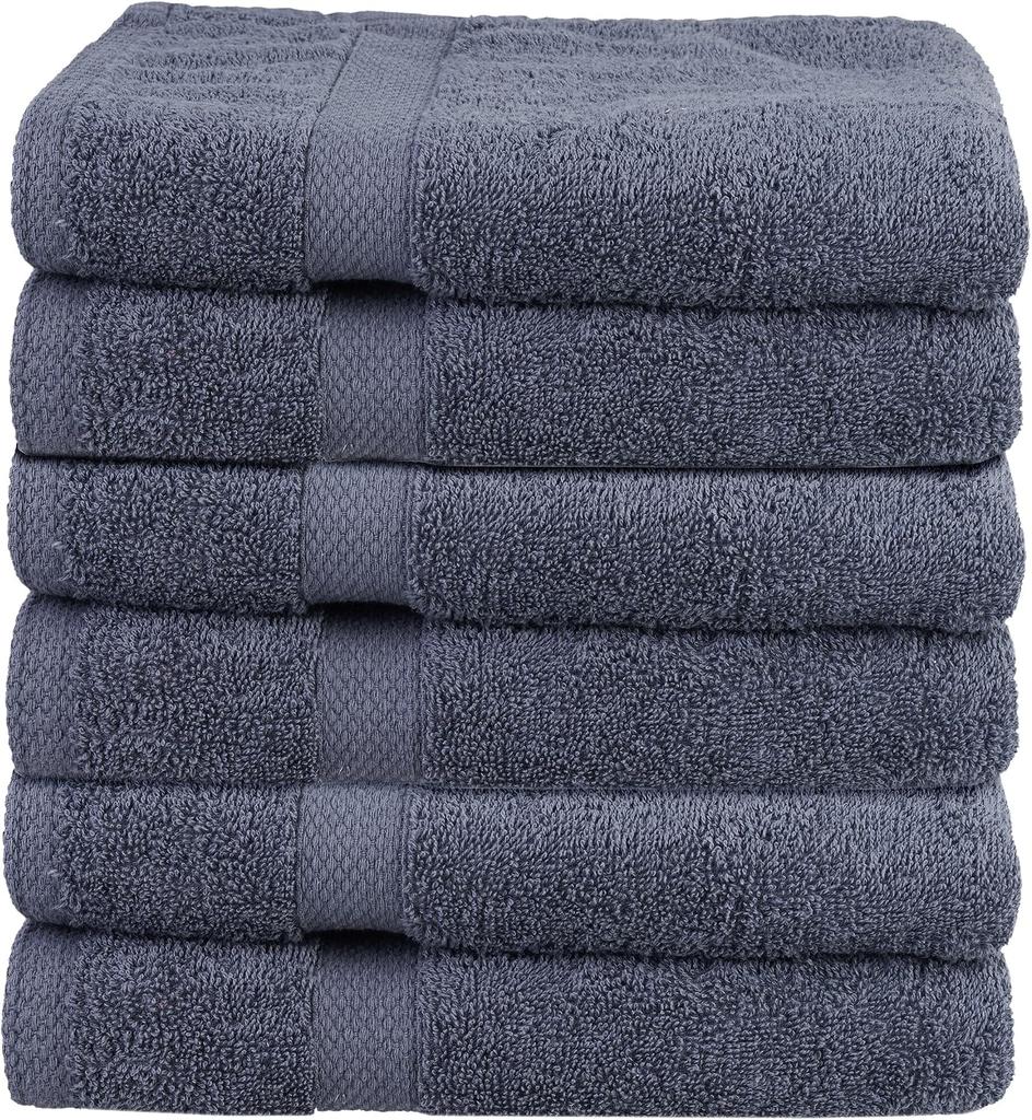 Premium Hand Towels Set of 6 for Bathroom 100% Ring Spun Cotton, 16 X 28 Inches Ultra Soft 550GSM Sustainable, Highly Absorbent, Quick Drying, Towelss