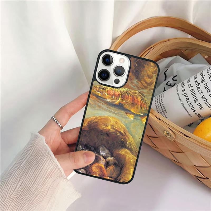 Rainbow Trout Fishing Skin Mobile Celular Phone Cases for iPhone 17 Air 16 15 14 12 13 PLUS 11 PRO MAX Coque Fundas