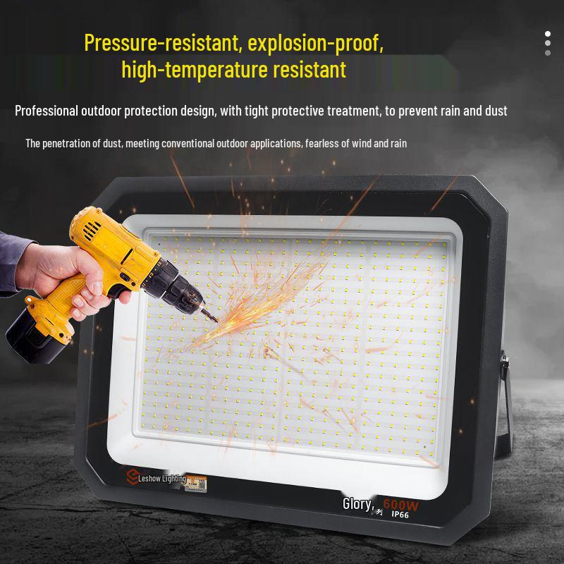 High Power LED Outdoor Waterproof Floodlight - Ultra Bright Square Spotlight for Stadiums & Construction Sites