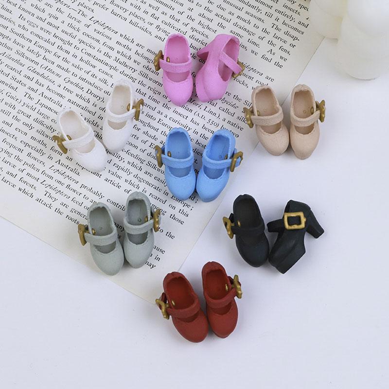 High Quality 2Pcs 1:12 OB11 Cute Princess High Heel Shoes Doll Classic Shoes Suit For Ob11 1/12 Bjd Detachable Doll Gsc DOD Doll Accessories