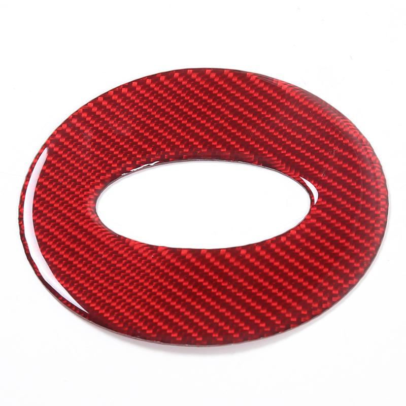 

Мягкое углеродное волокно, эмблема на руль автомобиля, наклейка с логотипом, накладка, украшение, кольцо для Subaru Forester 2013-2018 авто Red Carbon Fiber