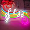 Music Neon Sign Musical Staff Note Led Wall Decor Dimmable Music Studio Decor Classroom Bedroom Gifts for Teacher Students Kids